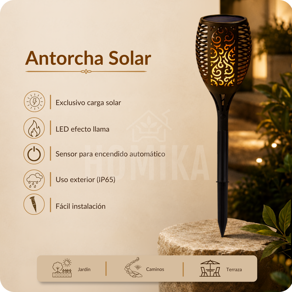 Estaca Solar Efecto Llama - Pequeña