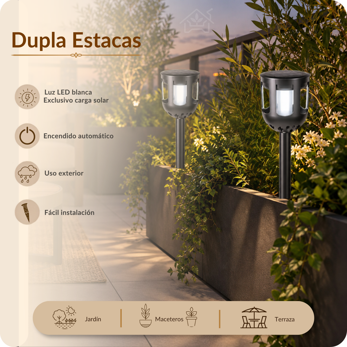 Estacas dúo solar