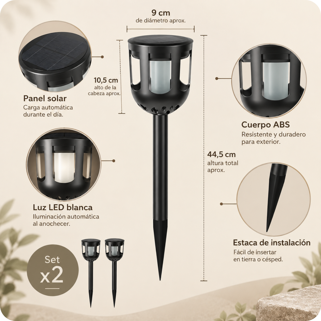 Estacas solares led