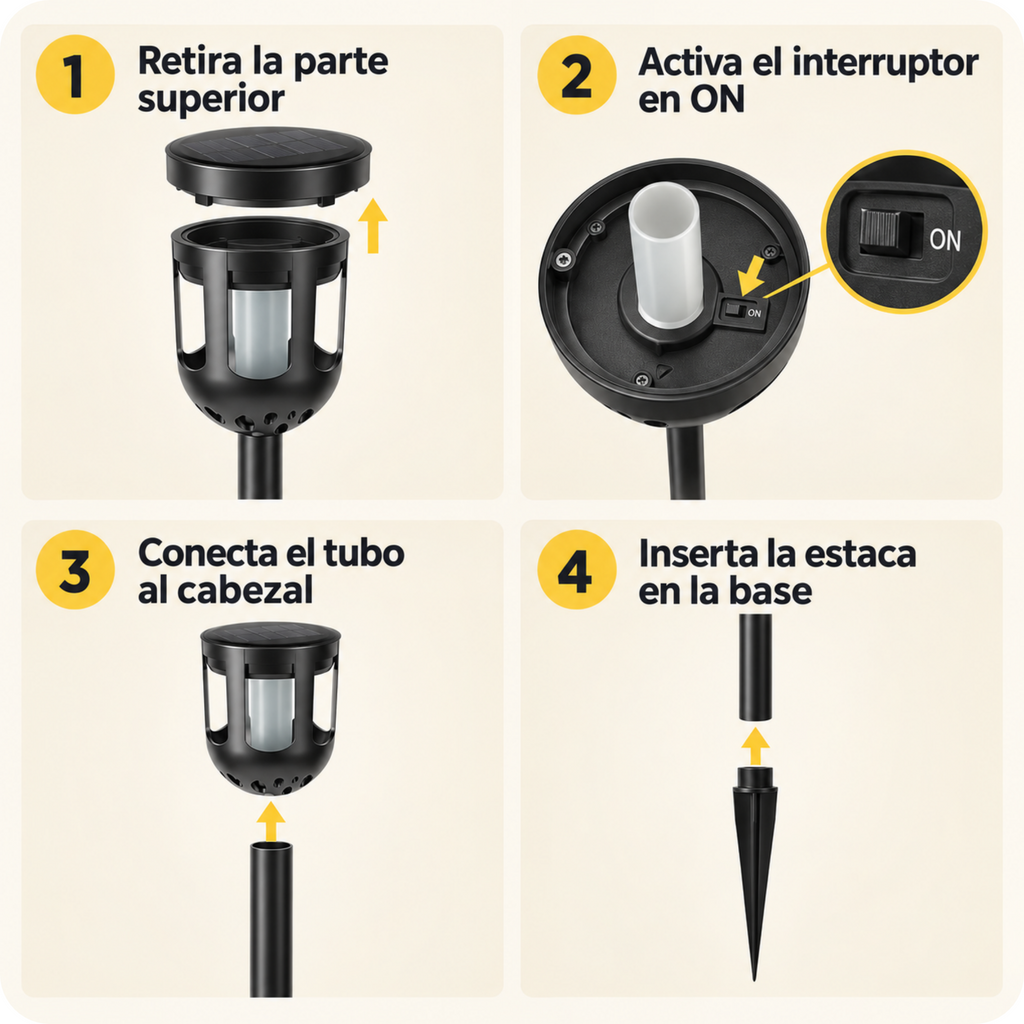 Estacas solares led