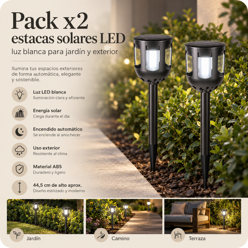 Estacas solares led